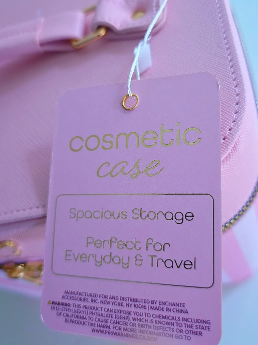 Enchante Accessories Cosmetic Case Striped Pink NWT